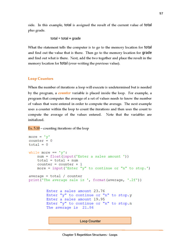 Introduction to Python Programming: Starting Out with IDLE - Repetition Structure- Loops 9
